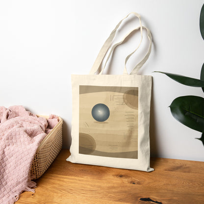 Minimalist Orb Abstract Tote Bag | Geometric Earth Tone Art - TRV