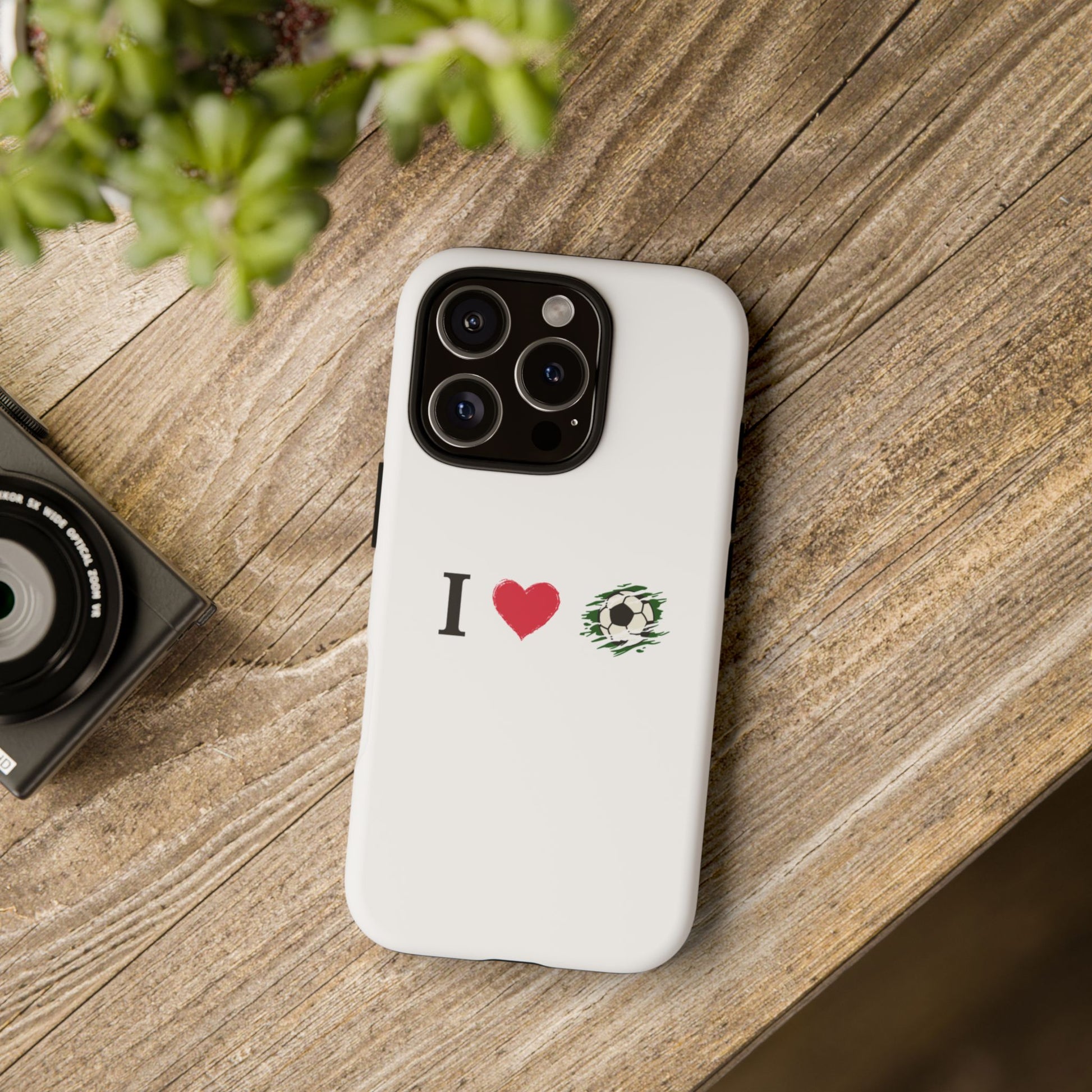Soccer Phone Case, I Love Soccer, Tough Case Cover, Sporty Phone Accessories, Gift for Soccer Lovers, Unique Soccer Design - TRV