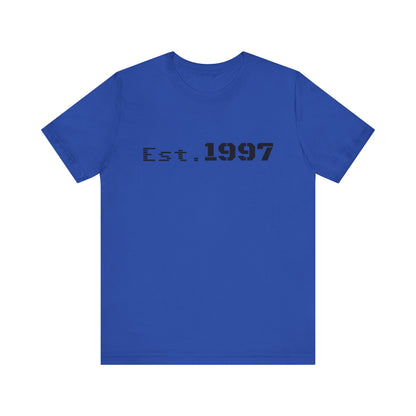 Vintage 1997 Established T-Shirt by Printify featuring classic design and comfortable cotton fabric.