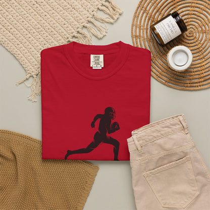 Football Player Graphic Unisex T-Shirt, Casual Sports Tee, Gift for Athletes, Workout Shirt, Everyday Wear, Unique Running Apparel