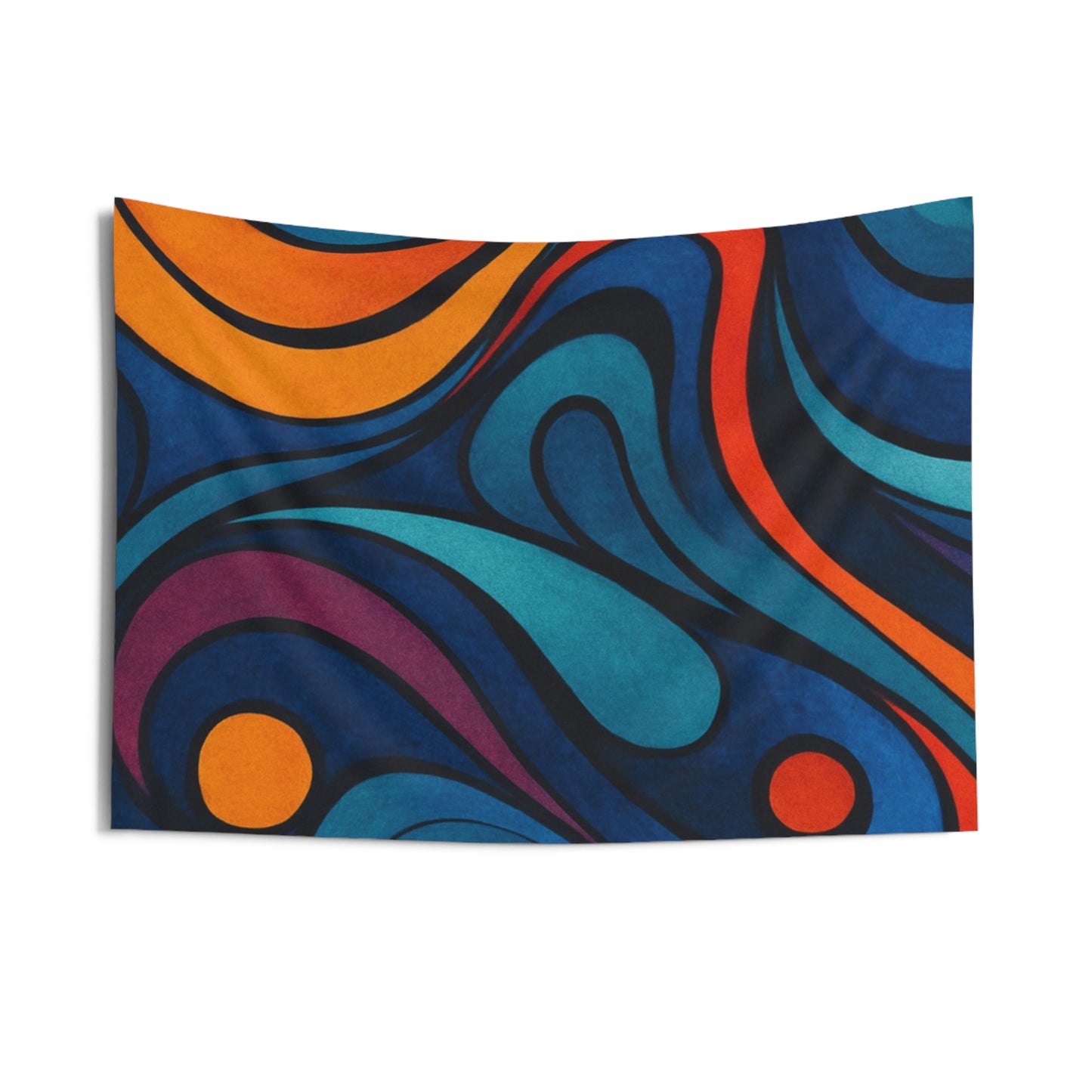 Abstract Retro Swirl Wall Tapestry — Vibrant Boho Psychedelic Home Decor