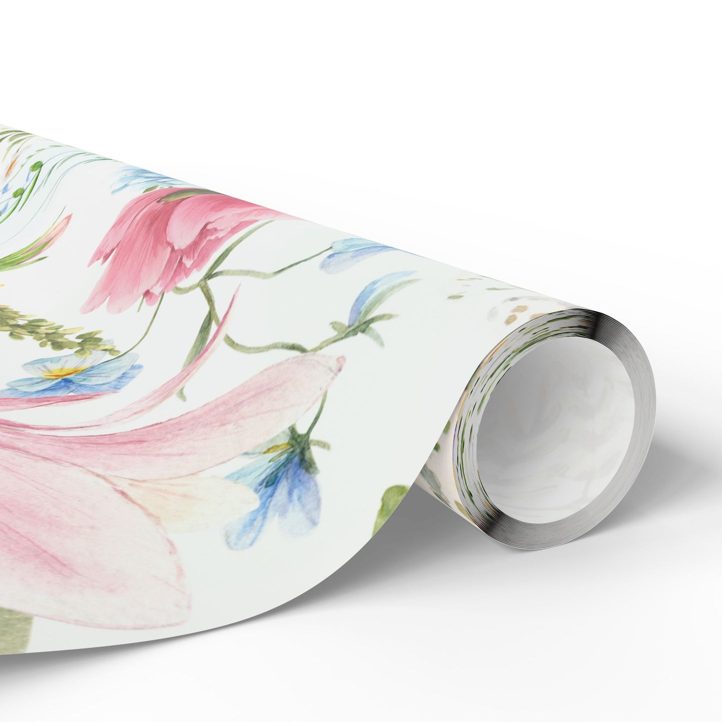 Floral Watercolor Wrapping Paper Roll — Pastel Flowers Gift Wrap for Mother's Day & Spring