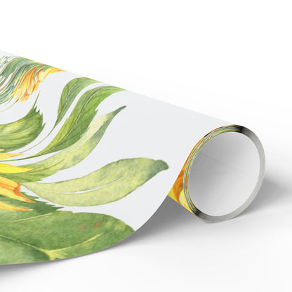 Sunflower Wrapping Paper Roll — Floral Gift Wrap for Birthdays, Mother's Day & Spring Celebrations