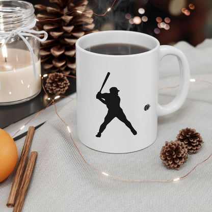 Baseball Ceramic Mug, Unique Gift for Art Lovers, Coffee Tea Cup, Home Decor, Minimalist Design, Ideal for Birthdays and Holidays