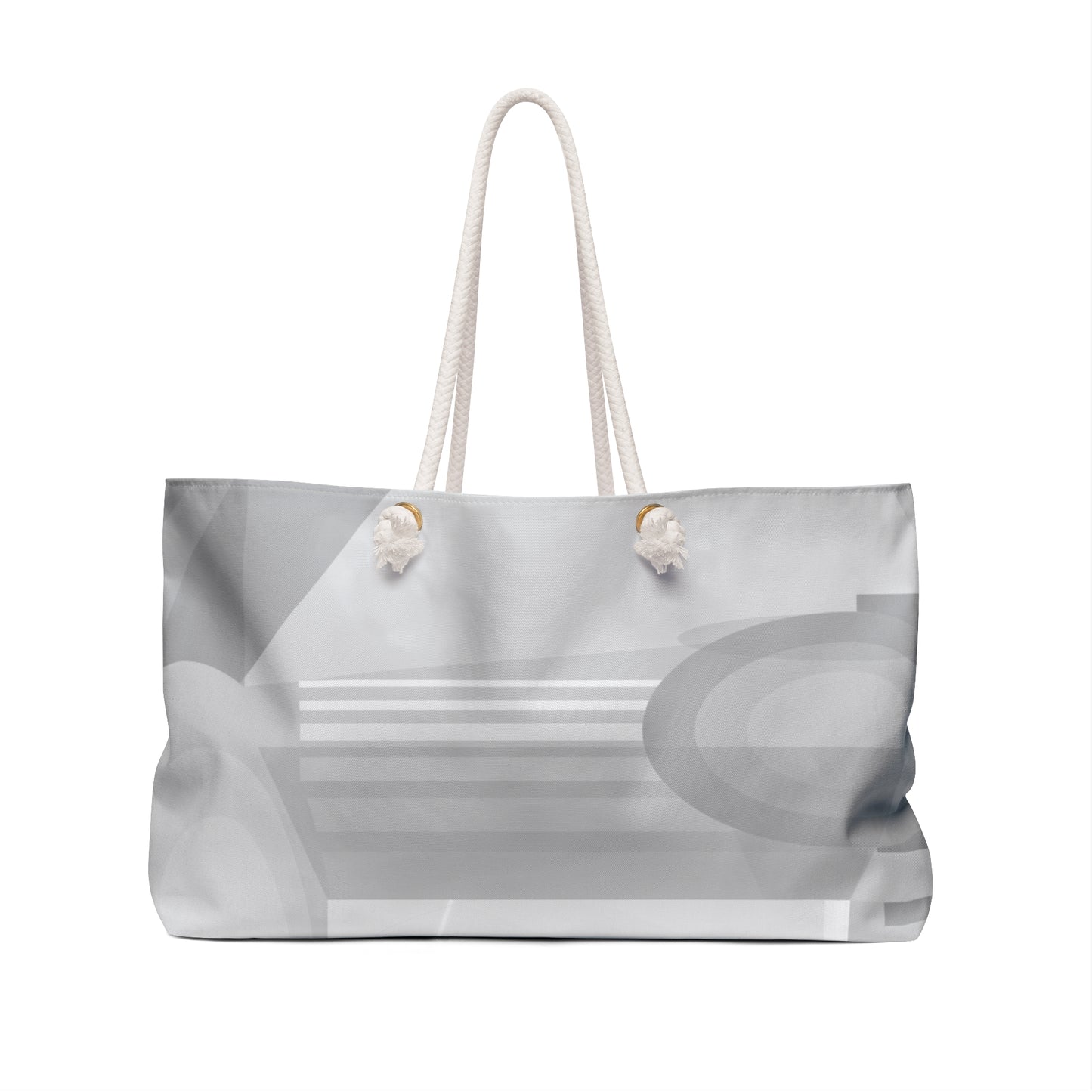 Abstract Geometric Gray Pattern Weekender Bag | Neutral Travel Tote