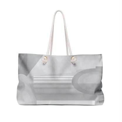 Abstract Geometric Gray Pattern Weekender Bag | Neutral Travel Tote