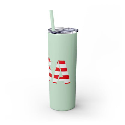 Skinny Tumbler — USA Flag 20oz Straw Tumbler (Patriotic Travel Cup)