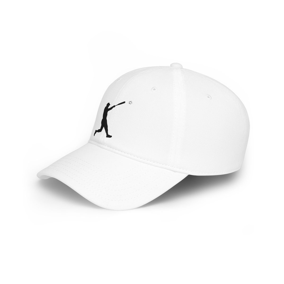 Silhouette Batter baseball cap by Printify featuring a classic hat design with a bold batter silhouette graphic.