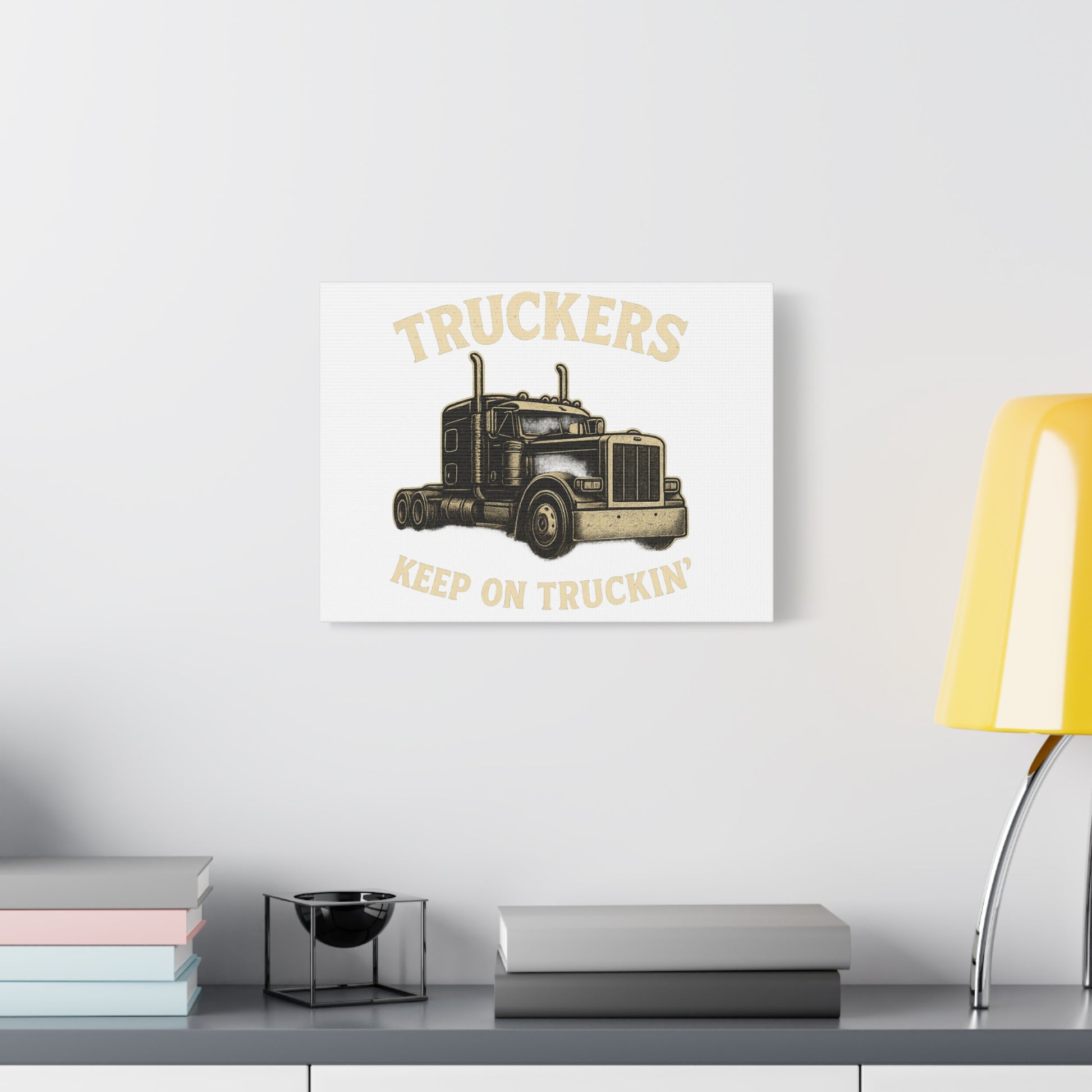 Truckers Canvas Wall Art, Keep on Truckin' Decor, Gift for Drivers, Trucking Artwork, Transportation Gift - TRV