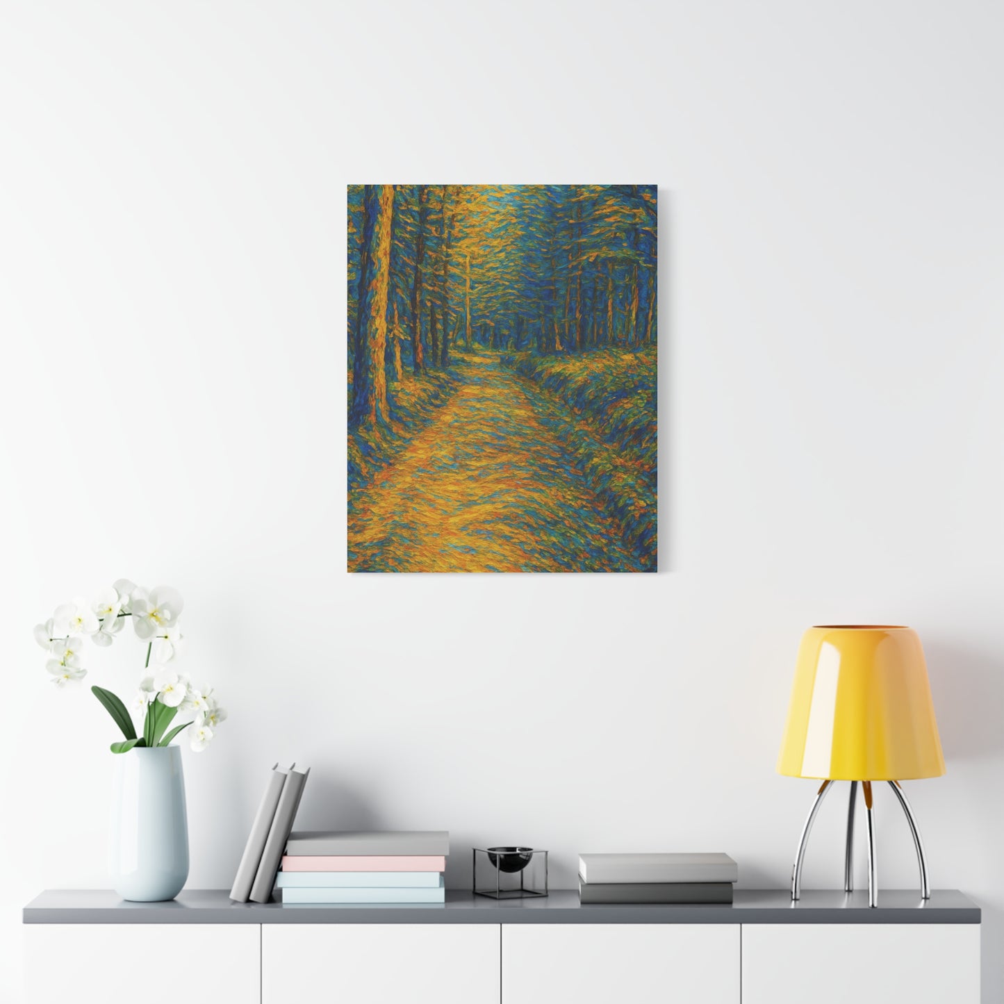 Van Gogh Style Forest Canvas Art | Nature Wall Decor, Home Office Accent, Gift for Nature Lovers, Gallery Wrapped, Living Room Wall Art - TRV