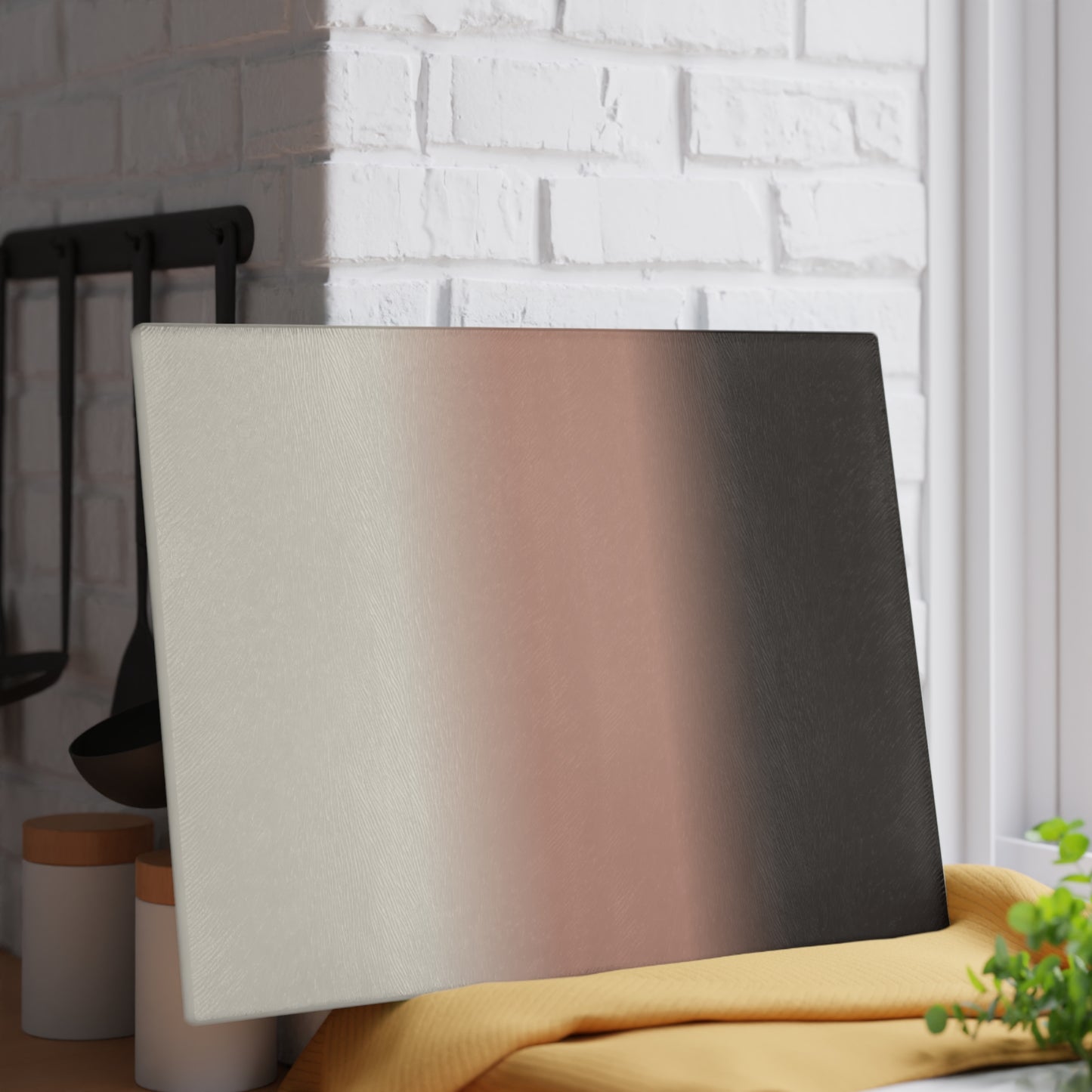 Neutral Gradient Glass Cutting Board | Modern Ombre Kitchen Decor