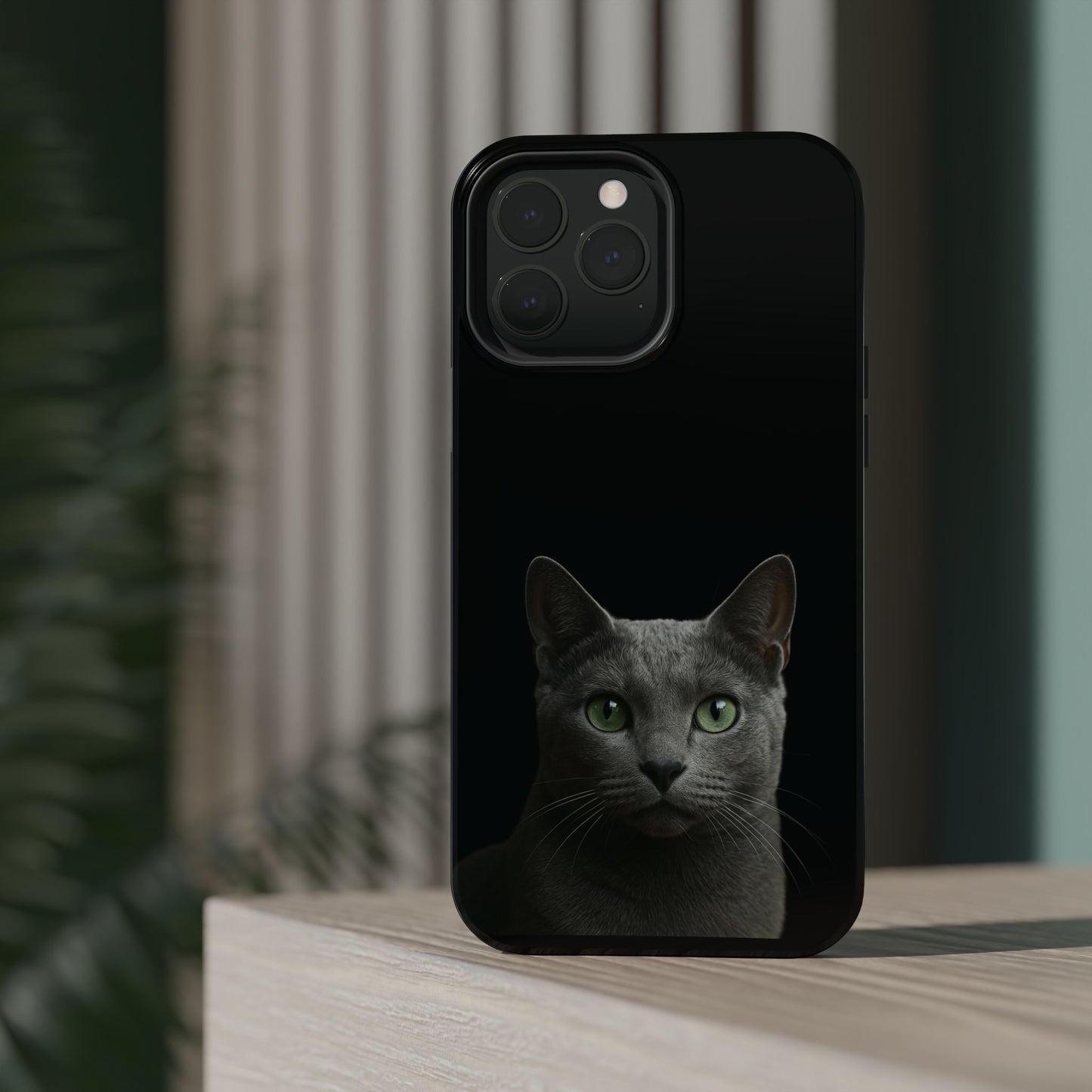 Russian Blue Cat Phone Case — Magnetic Impact-Resistant iPhone Cover
