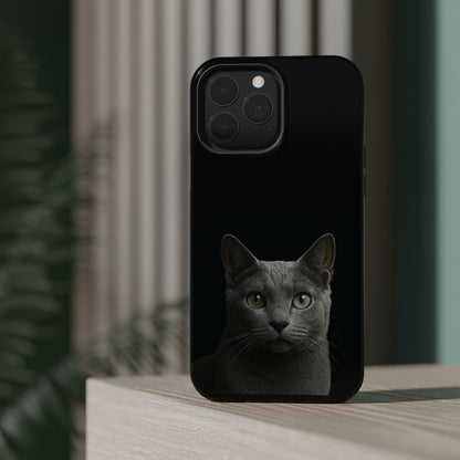 Russian Blue Cat Phone Case — Magnetic Impact-Resistant iPhone Cover
