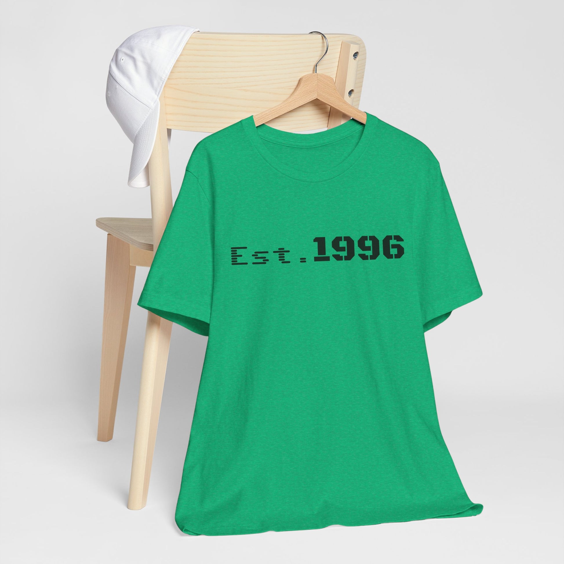 Vintage Est. 1996 T-shirt by Printify featuring a classic design, perfect for birthday gifts and nostalgic fashion.