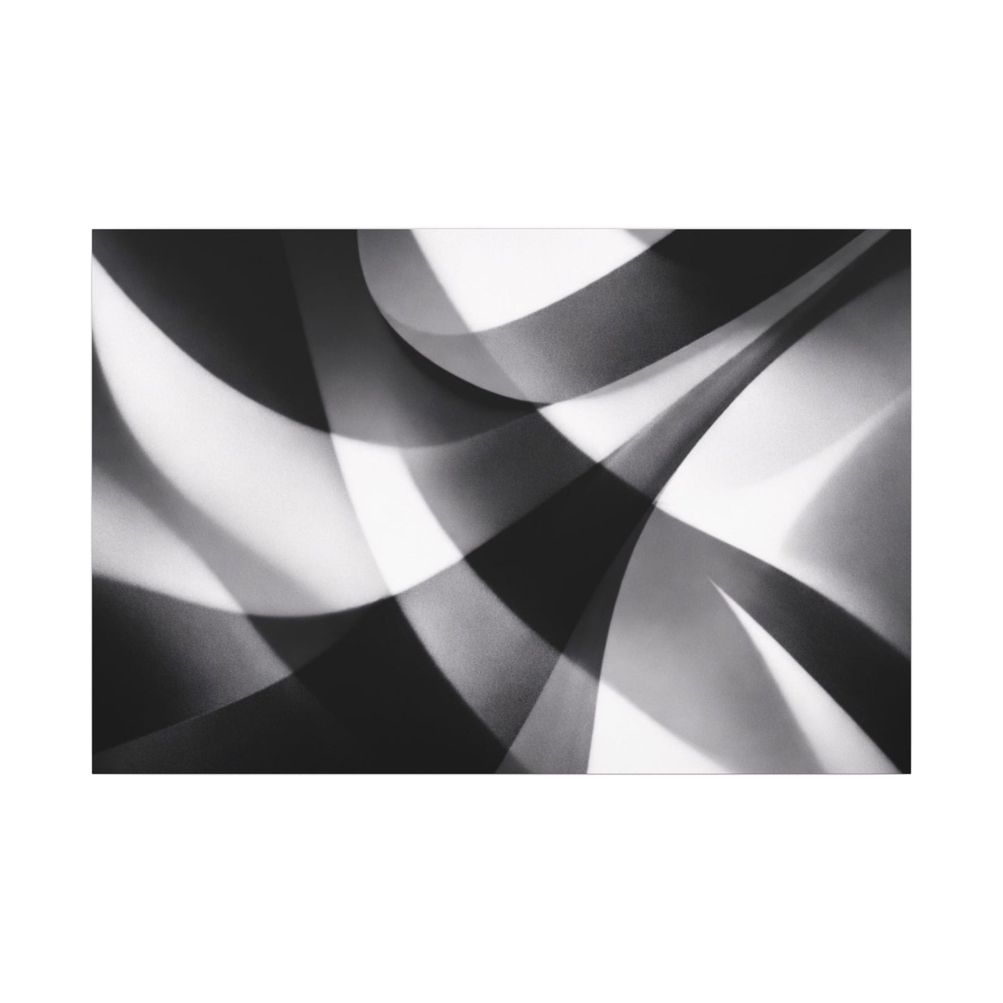 Abstract Black and White Swirl Matte Canvas
