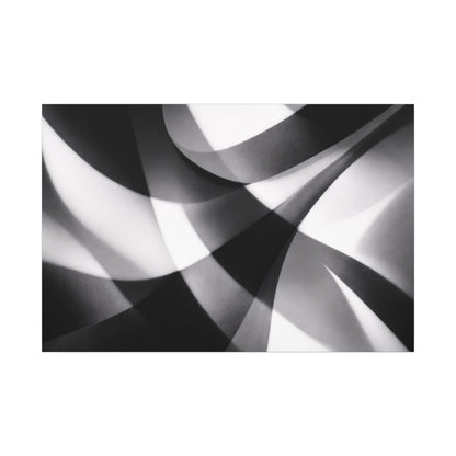 Abstract Black and White Swirl Matte Canvas