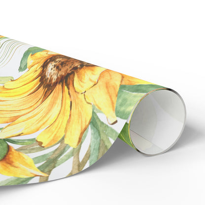 Sunflower Wrapping Paper Roll — Floral Gift Wrap for Birthdays, Mother's Day & Spring Celebrations