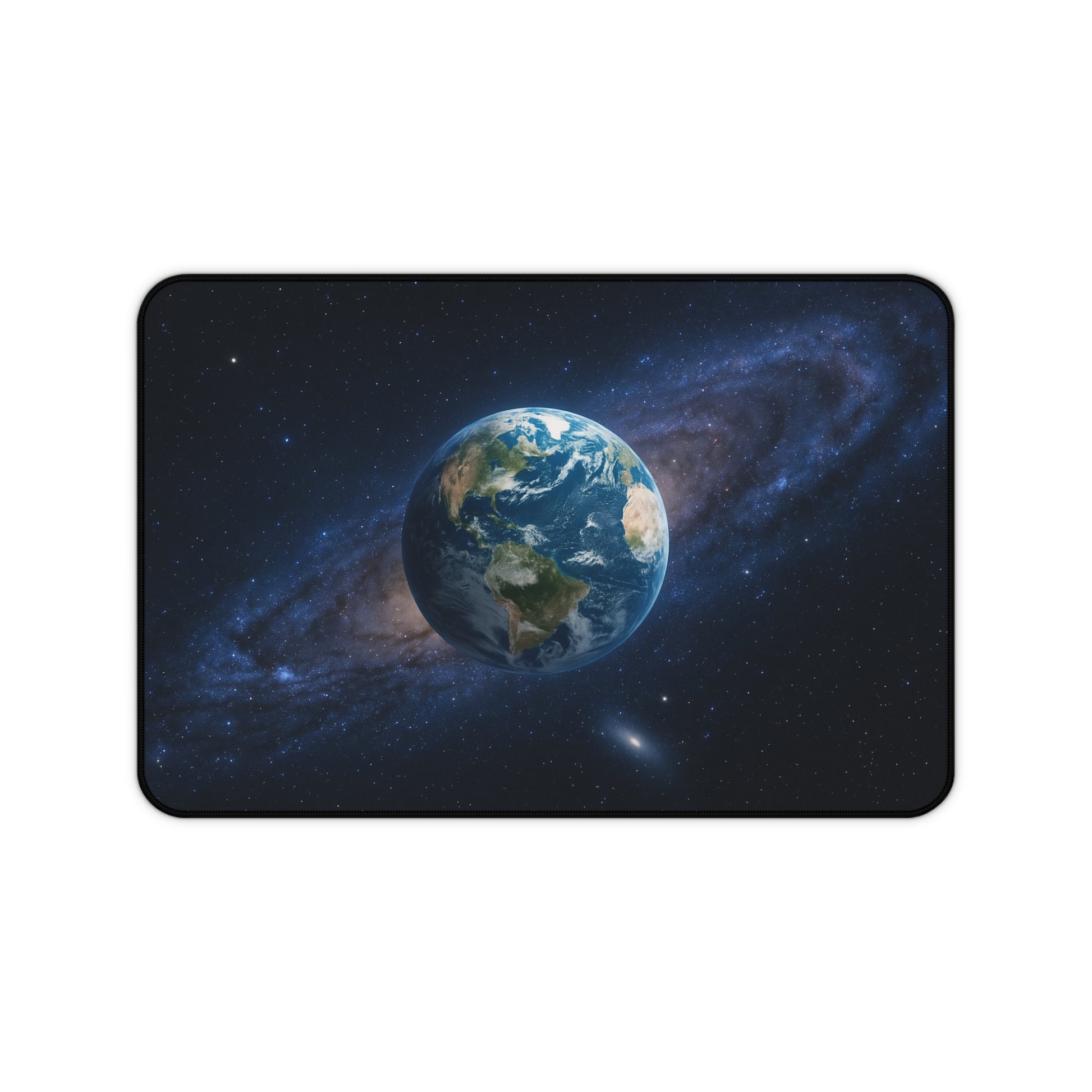 Earth in Galaxy desk mat featuring a space-themed planet design, ideal for mousepads and desk accessories.