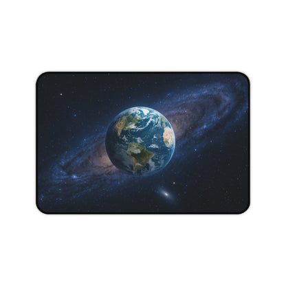 Earth in Galaxy desk mat featuring a space-themed planet design, ideal for mousepads and desk accessories.
