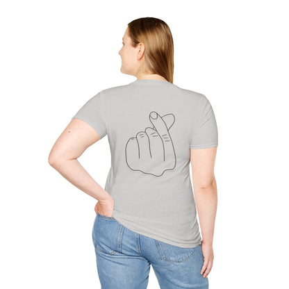 Trendy Unisex Softstyle T-Shirt with Love Hand Gesture Design
