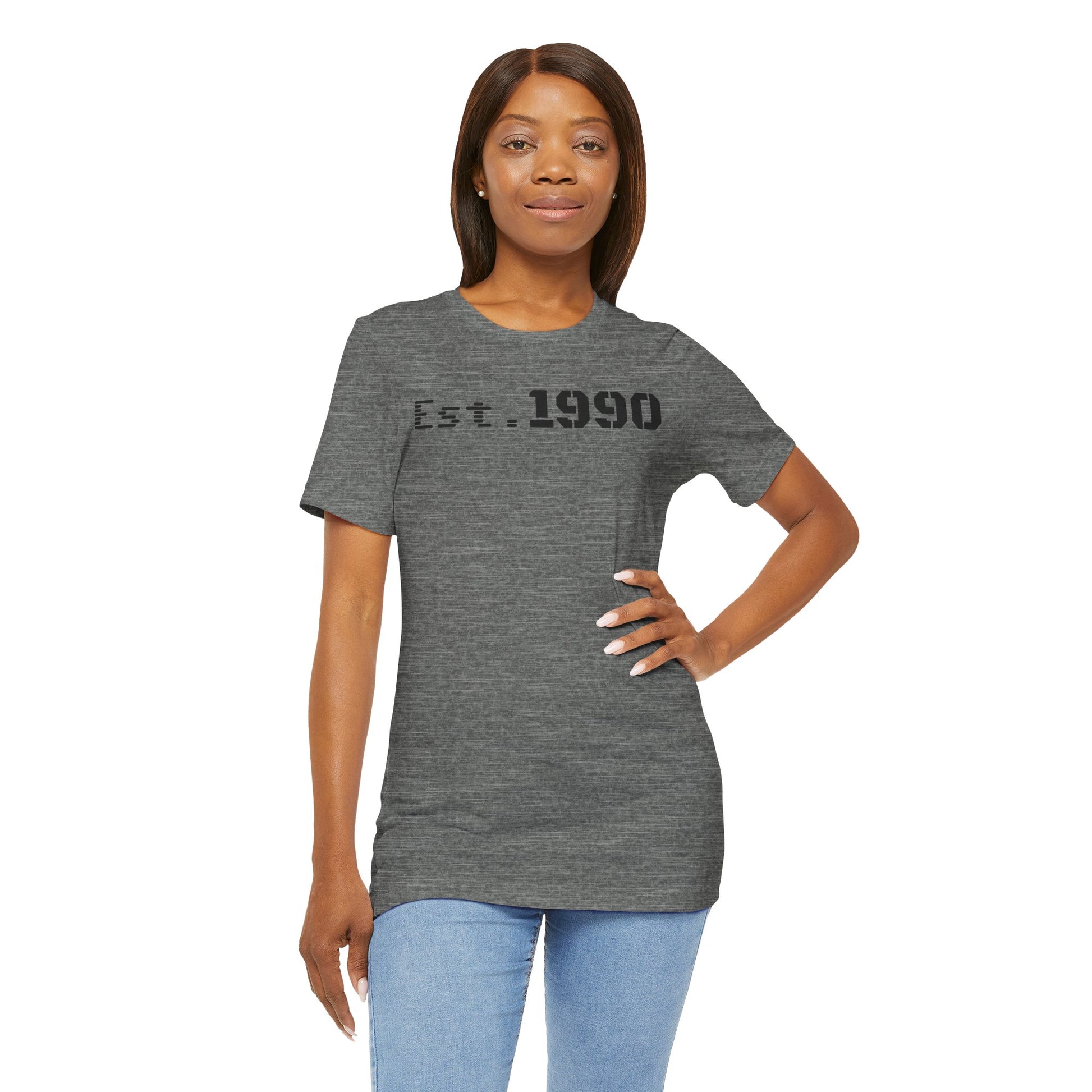 Unisex Est. 1990 Nostalgic Jersey Tee - Perfect Gift, Vintage Style, Retro Fashion, Birthday Celebration, Casual Wear - TRV