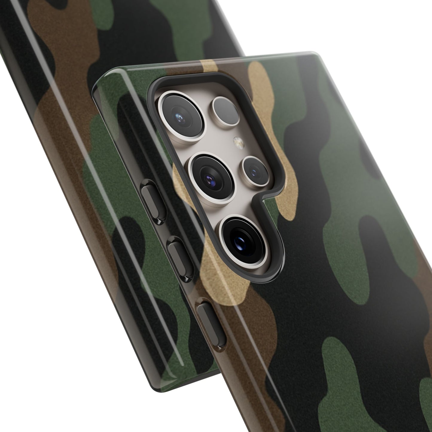 Military green camo tough phone case by Printify, rugged protective cover for smartphones with durable, military-inspired design.