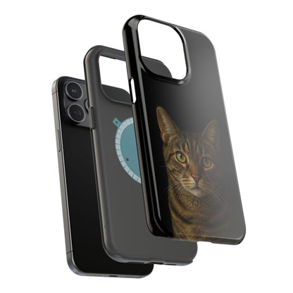 Magnetic Impact-Resistant Phone Case — Realistic Tabby Cat Portrait