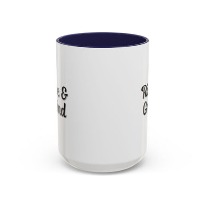 Motivational Rise & Grind Coffee Mug, Black Accent Mug, Daily Inspiration, Gift for Coffee Lovers, 11oz 15oz Ceramic Cup