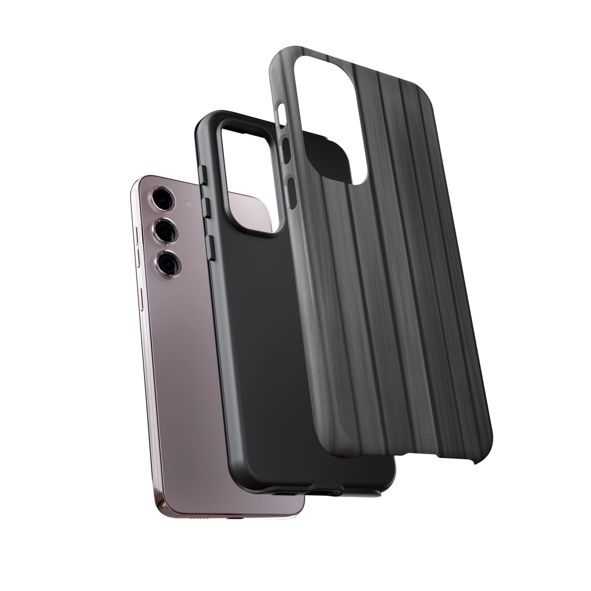 Ribbed metal texture iPhone phone case by Printify, tough protective cover with durable design and sleek metallic finish.