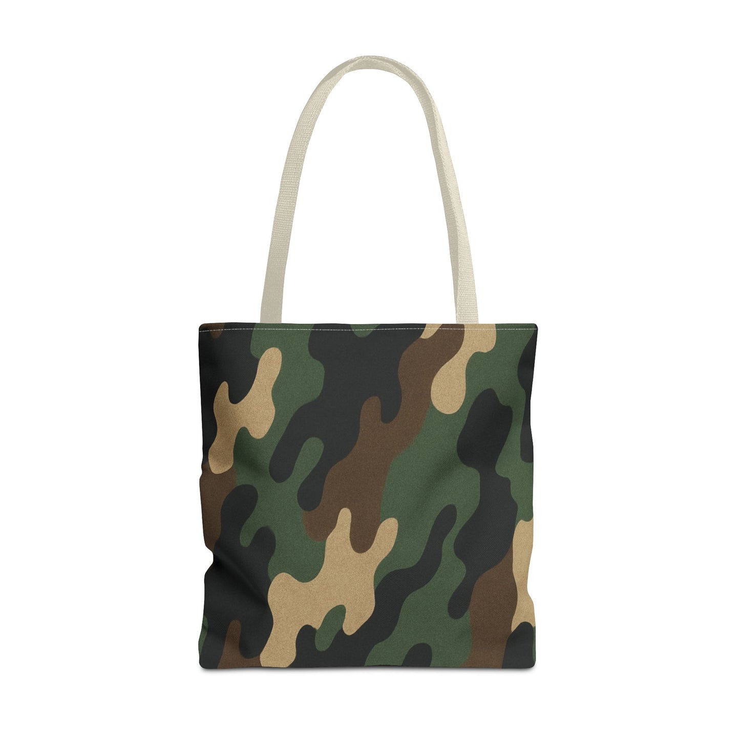 Camo pattern tote bag by Printify featuring an all-over camouflage print on durable canvas for everyday carry.