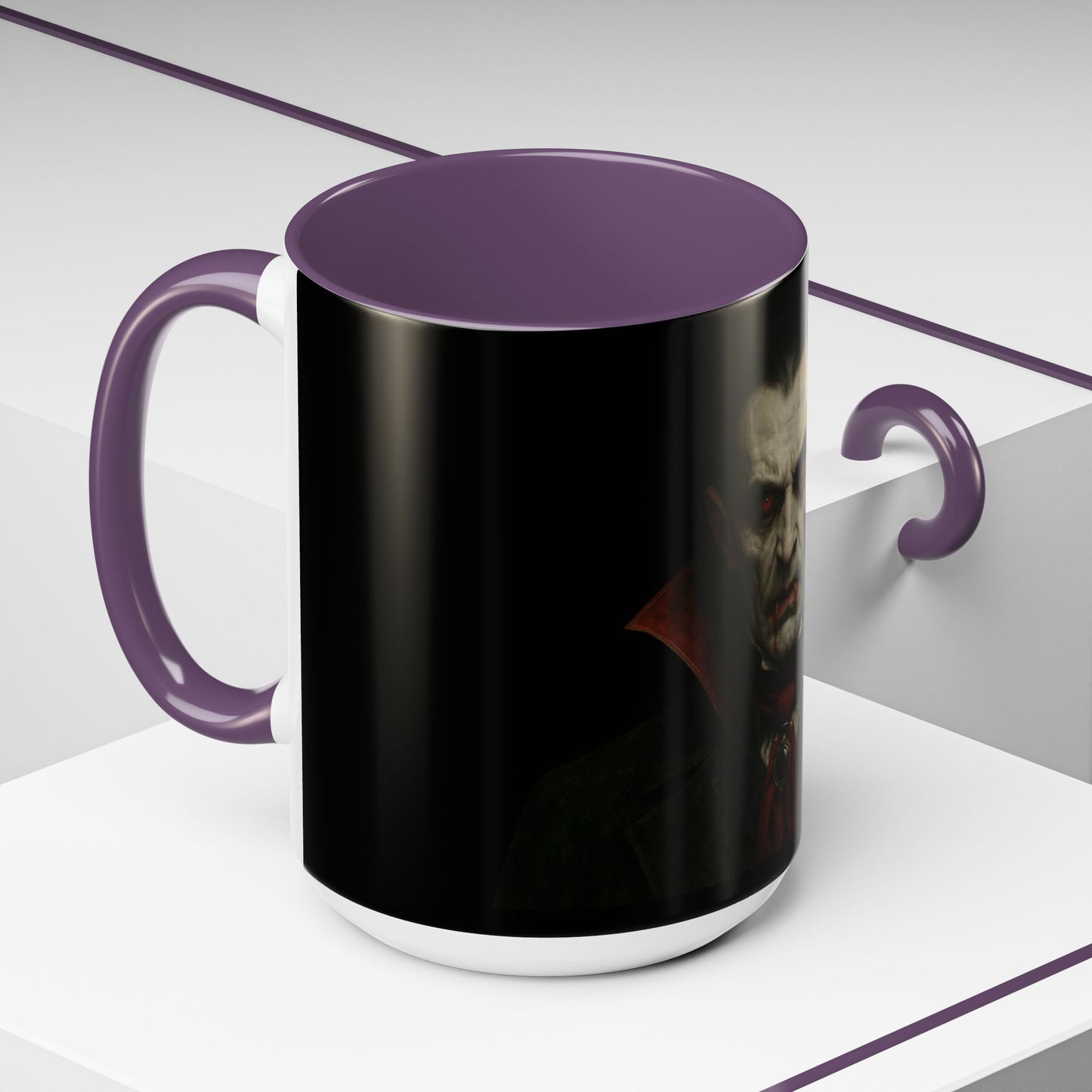 Gothic Dracula Vampire Accent Coffee Mug | Spooky Halloween Gift, Unique Home Decor, Collector's Mug, Coffee Lover's Gift
