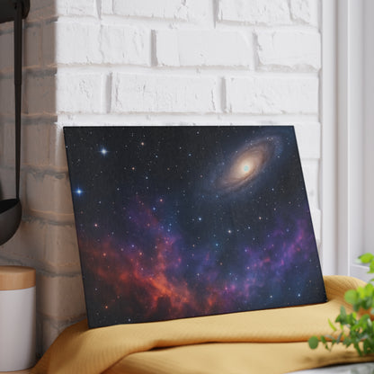 Galaxy Nebula Glass Cutting Board — Space Constellation Kitchen Board