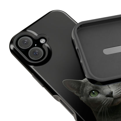 Russian Blue Cat Phone Case — Magnetic Impact-Resistant iPhone Cover