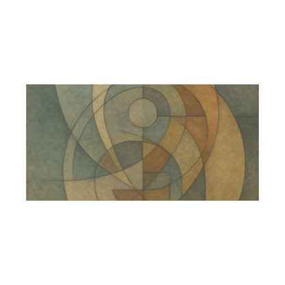 Abstract geometric circles on a matte canvas print by Printify, featuring modern shapes and vibrant colors.