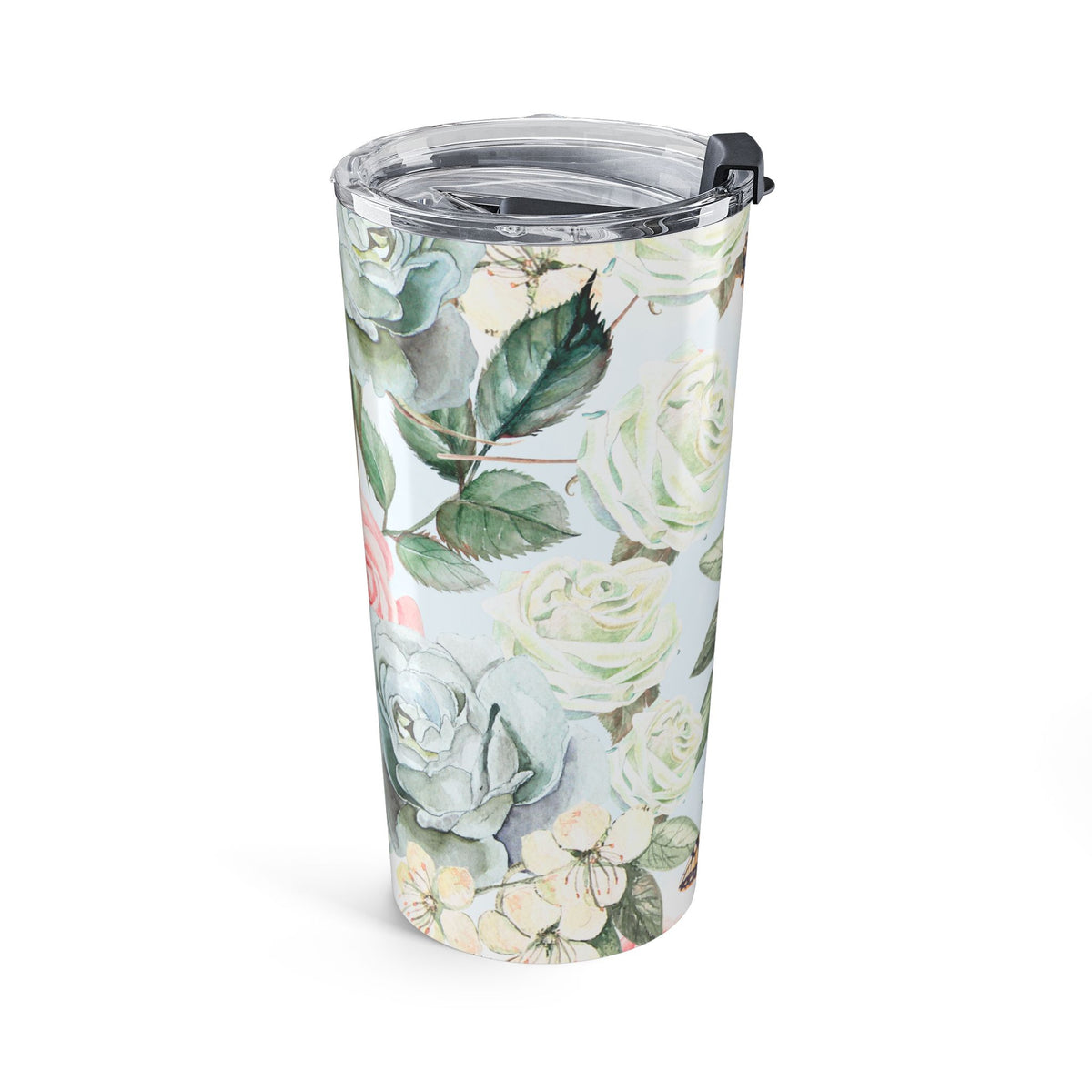 Vintage floral and butterfly 20oz insulated stainless steel tumbler - view 4