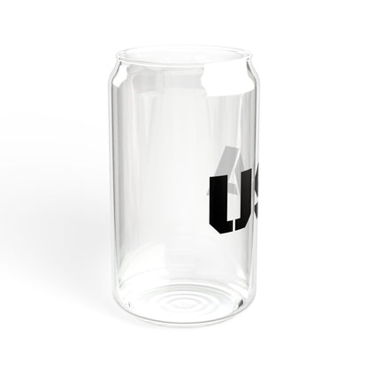 USA 16oz Sipper Glass with Bamboo Lid & Straw – Patriotic Reusable Drink Tumbler