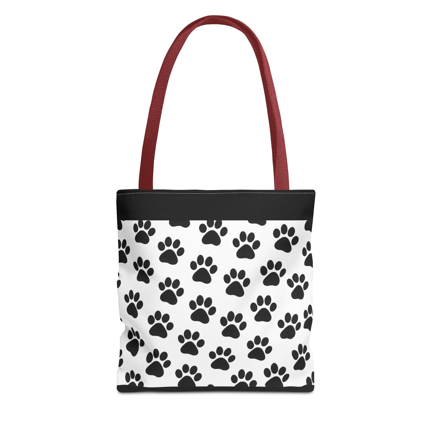 Eco-friendly tote bag with paw print design, perfect for dog and cat lovers, by Printify, made of durable fabric.