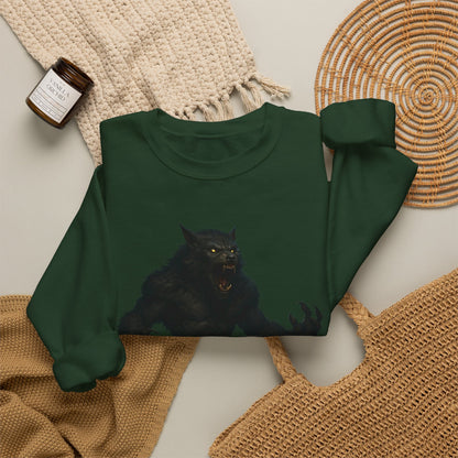 Fierce Werewolf Graphic Sweatshirt, Cozy Unisex Crewneck, Perfect for Casual Outfits, Halloween Apparel, Everyday Wear