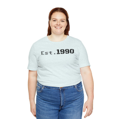 Unisex Est. 1990 Nostalgic Jersey Tee - Perfect Gift, Vintage Style, Retro Fashion, Birthday Celebration, Casual Wear - TRV