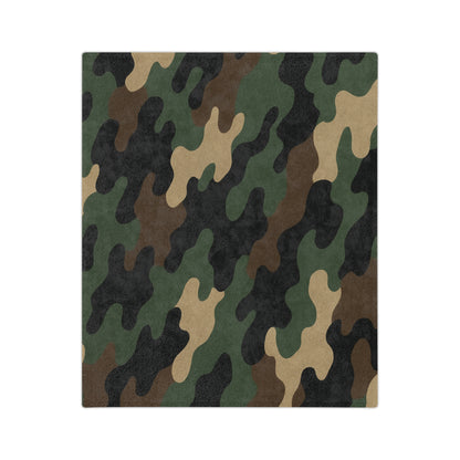 Cozy Camo Velveteen Microfiber Blanket - Soft, Warm, Perfect for Camping, Outdoors, Military Theme, Home Decor, Gift Idea - TRV