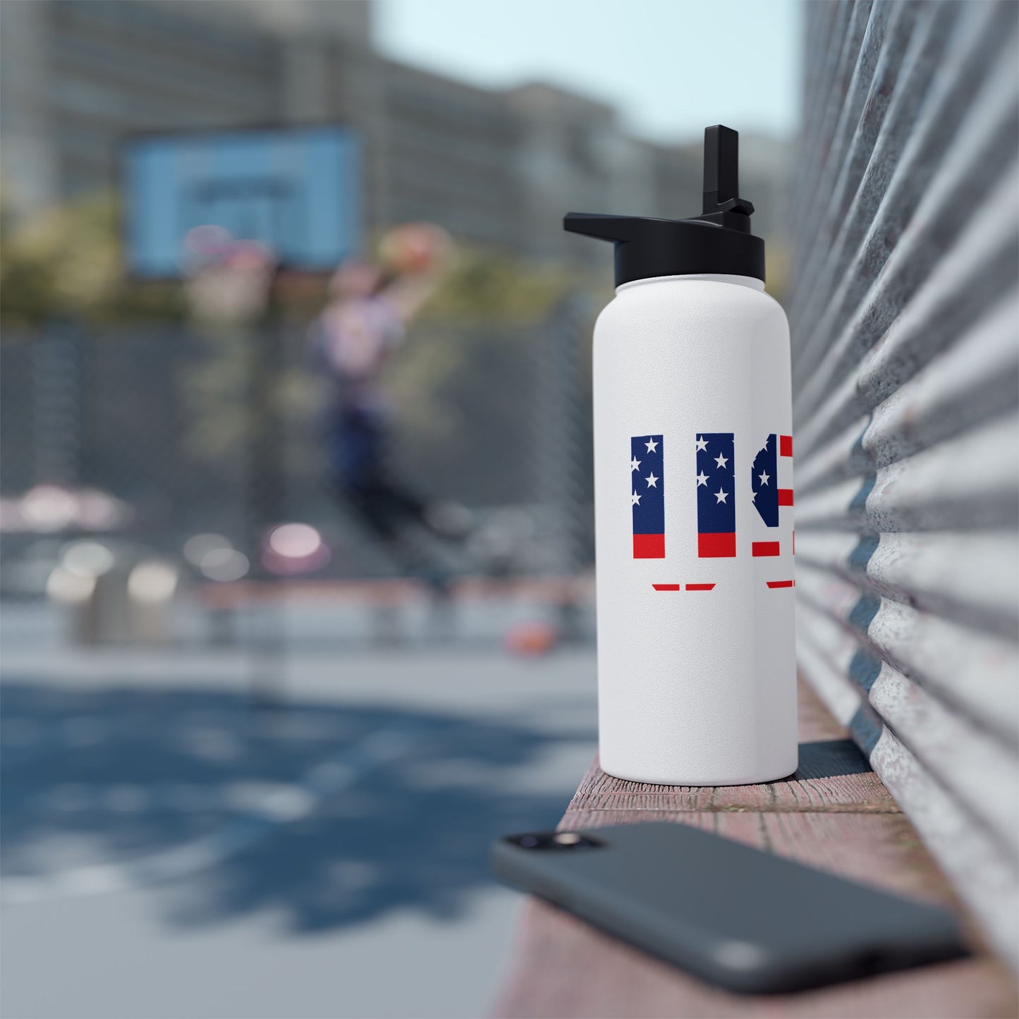 USA Flag Stainless Steel Water Bottle — Patriotic Travel Flask