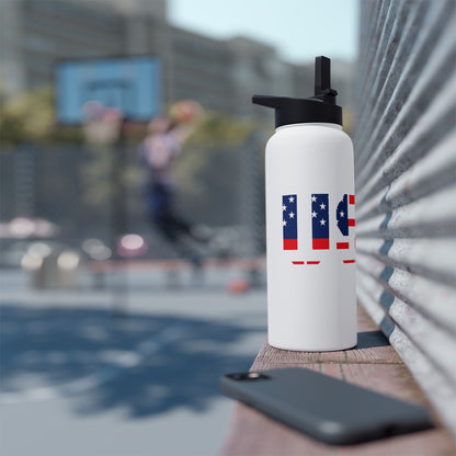 USA Flag Stainless Steel Water Bottle — Patriotic Travel Flask