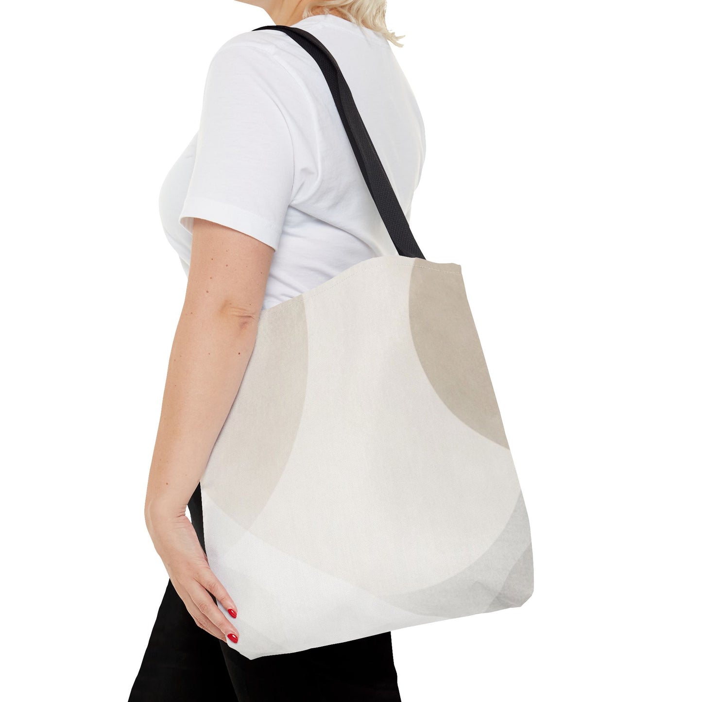 Neutral Abstract Geometric Tote Bag | Minimal Beige Shapes