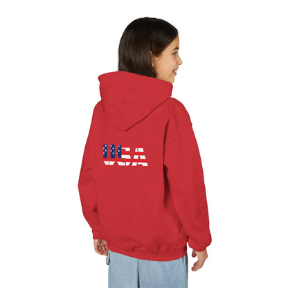 USA Flag Youth Hoodie, Youth Sweatshirt, Cool Hoodie for Kids, American Pride Apparel, Comfortable Boys and Girls Sweatshirt