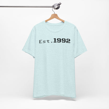 Est. 1992 Unisex Jersey Tee - Retro Birthday Gift, Casual Wear, Cool Vintage T-Shirt, Gift for Him, Gift for Her - TRV