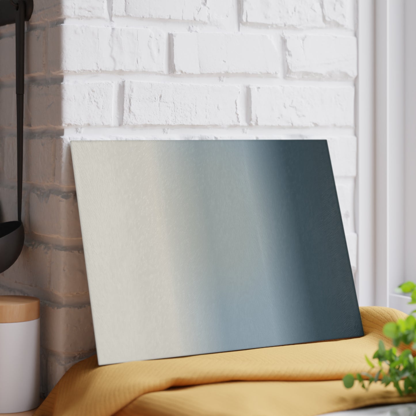 Neutral Gradient Ombre Glass Cutting Board | Blue Gray Kitchen Countertop