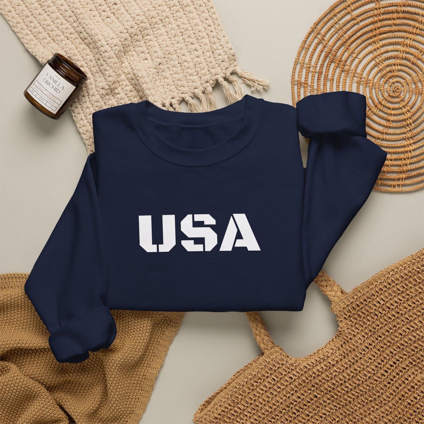 Cozy USA Unisex Crewneck Sweatshirt | Perfect Layering Piece for Every Season | Great Gift for Him/Her | Trendy Style for Casual Outings