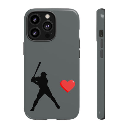 Printify Baseball Love phone case featuring sports-themed design, durable tough case for sports fans and Father's Day gift.