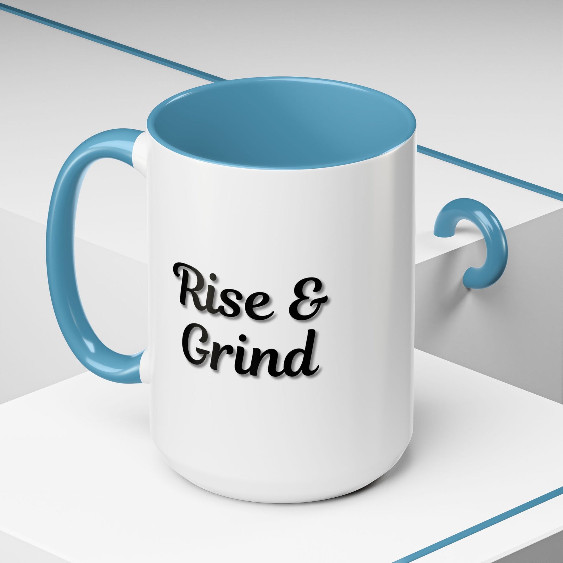 Rise & Grind Coffee Mug – Motivational Black Accent Mug for Daily Inspiration - TRV