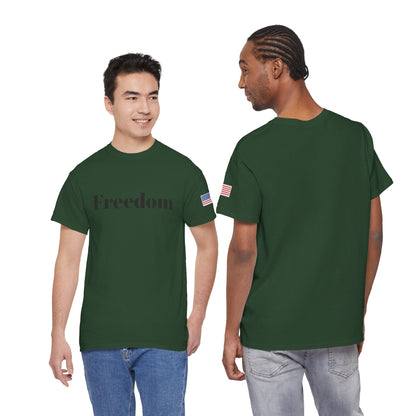 Freedom script tee | T-Shirt, American flag sleeve - TRV